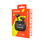 CANYON OnGo 10 ANC TWS bezvadu austiņas, Bluetooth 5.3, melnas