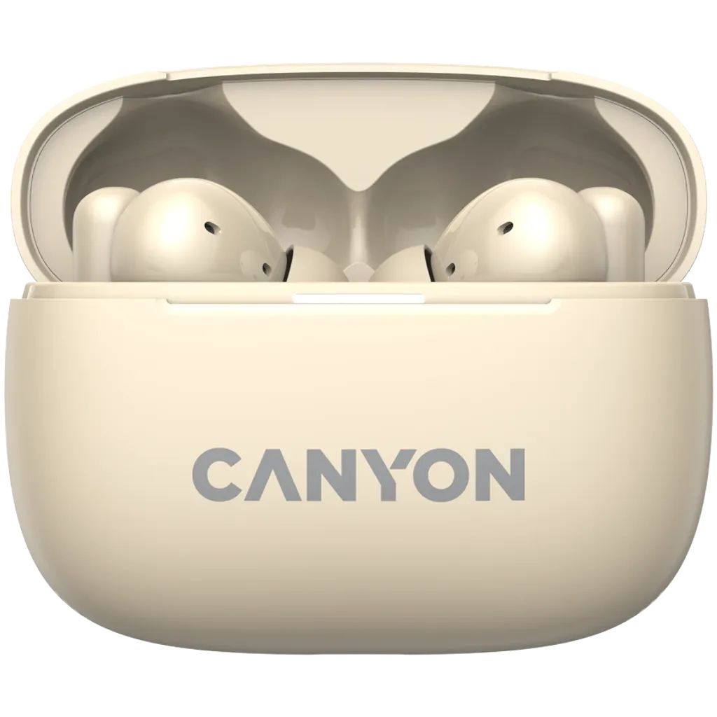 CANYON OnGo 10 ANC TWS bezvadu austiņas, Bluetooth 5.3, bēšas
