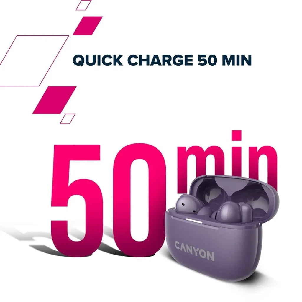 CANYON OnGo 10 ANC TWS bezvadu austiņas, Bluetooth 5.3, bēšas