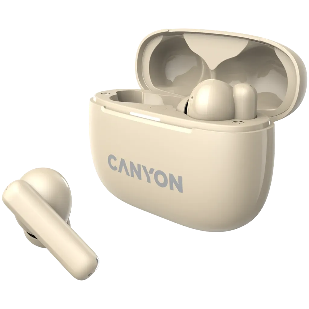 CANYON OnGo 10 ANC TWS bezvadu austiņas, Bluetooth 5.3, bēšas