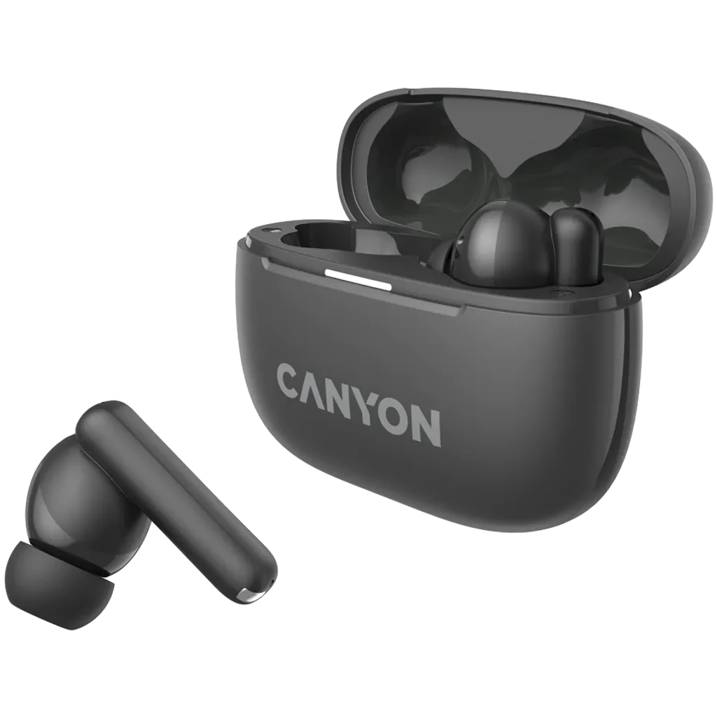 CANYON OnGo 10 ANC TWS bezvadu austiņas, Bluetooth 5.3, tumši