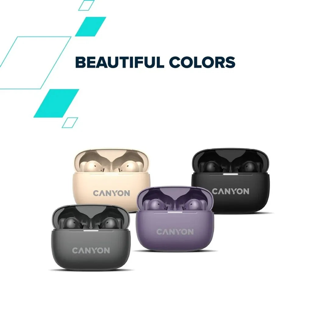 CANYON OnGo 10 ANC TWS bezvadu austiņas, Bluetooth 5.3, violetas