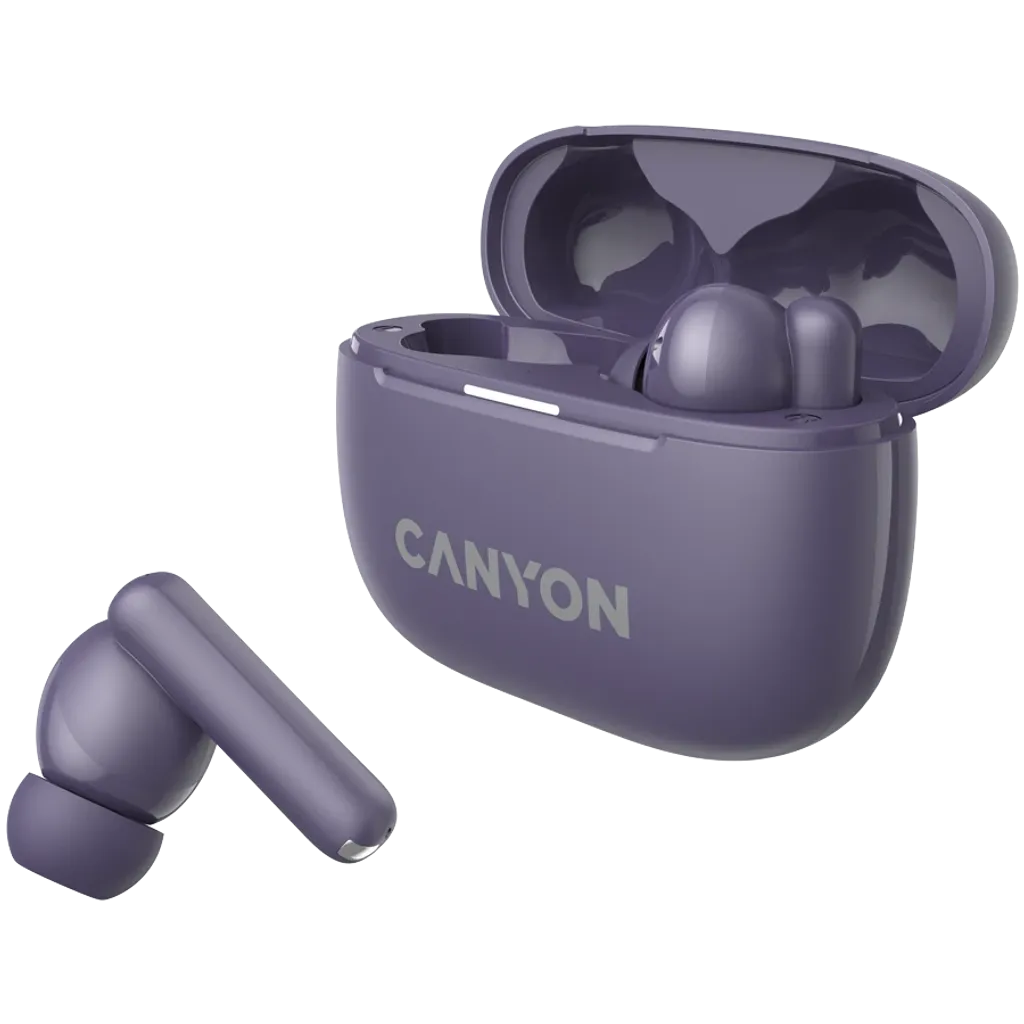 CANYON OnGo 10 ANC TWS bezvadu austiņas, Bluetooth 5.3, violetas