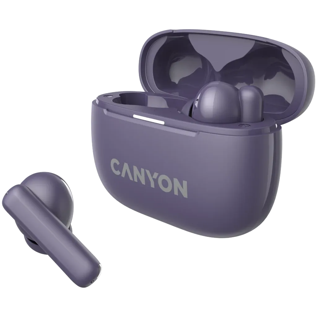 CANYON OnGo 10 ANC TWS bezvadu austiņas, Bluetooth 5.3, violetas