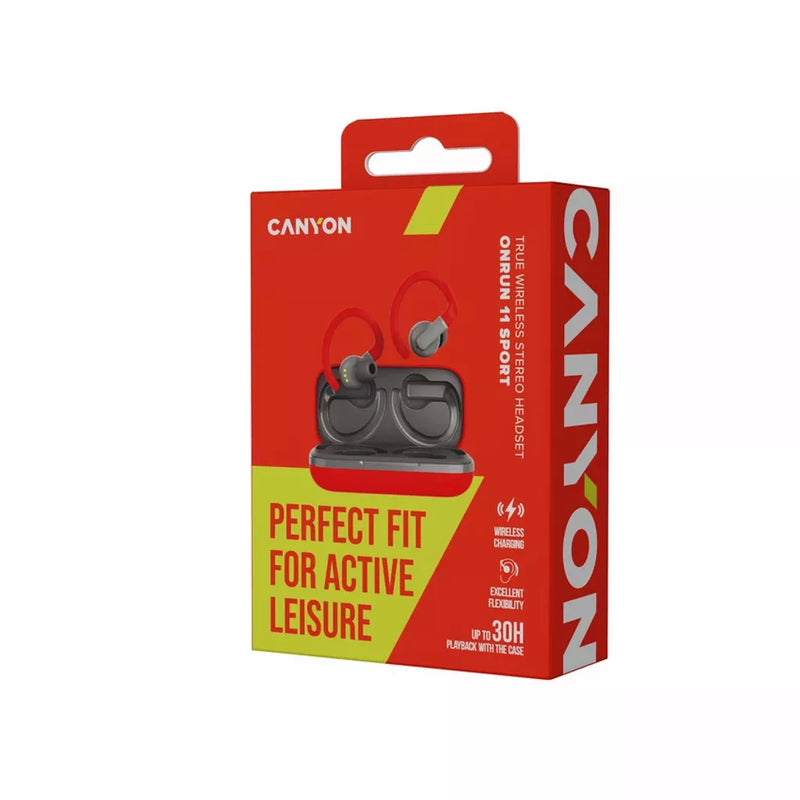 Беспроводные наушники CANYON OnRun 11 Sport с беспроводной зарядкой, красный