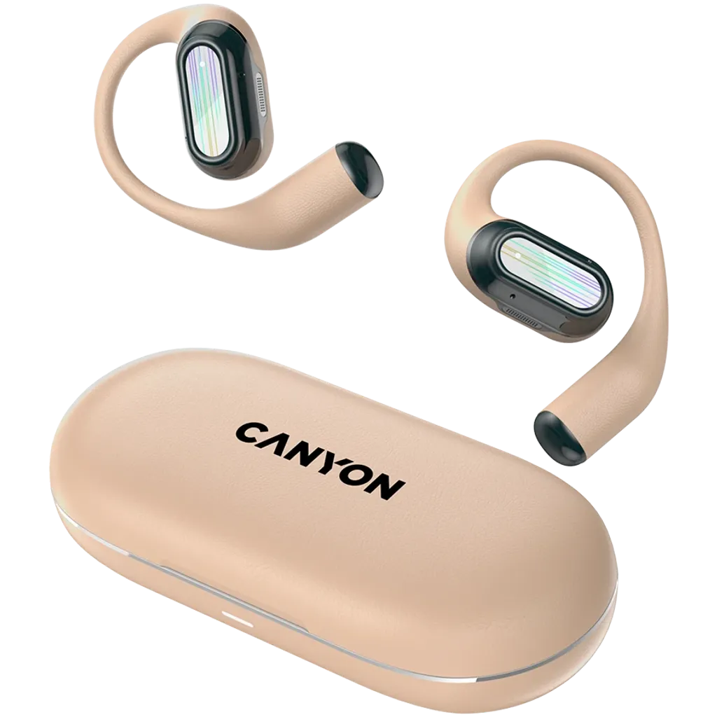 CANYON OnFlow 12 atvērtā tipa TWS austiņas, Bluetooth 5.4, 50 h, bēšas