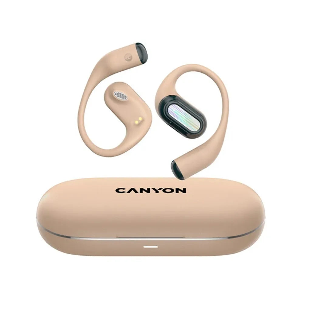 CANYON OnFlow 12 atvērtā tipa TWS austiņas, Bluetooth 5.4, 50 h, bēšas