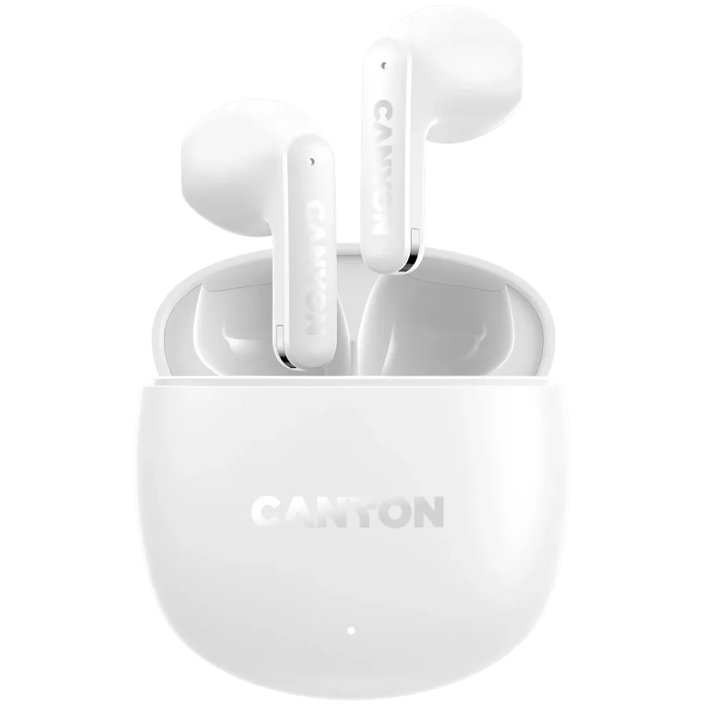 CANYON OnGo 13 TWS bezvadu austiņas, Bluetooth 5.4, 30 h, baltas
