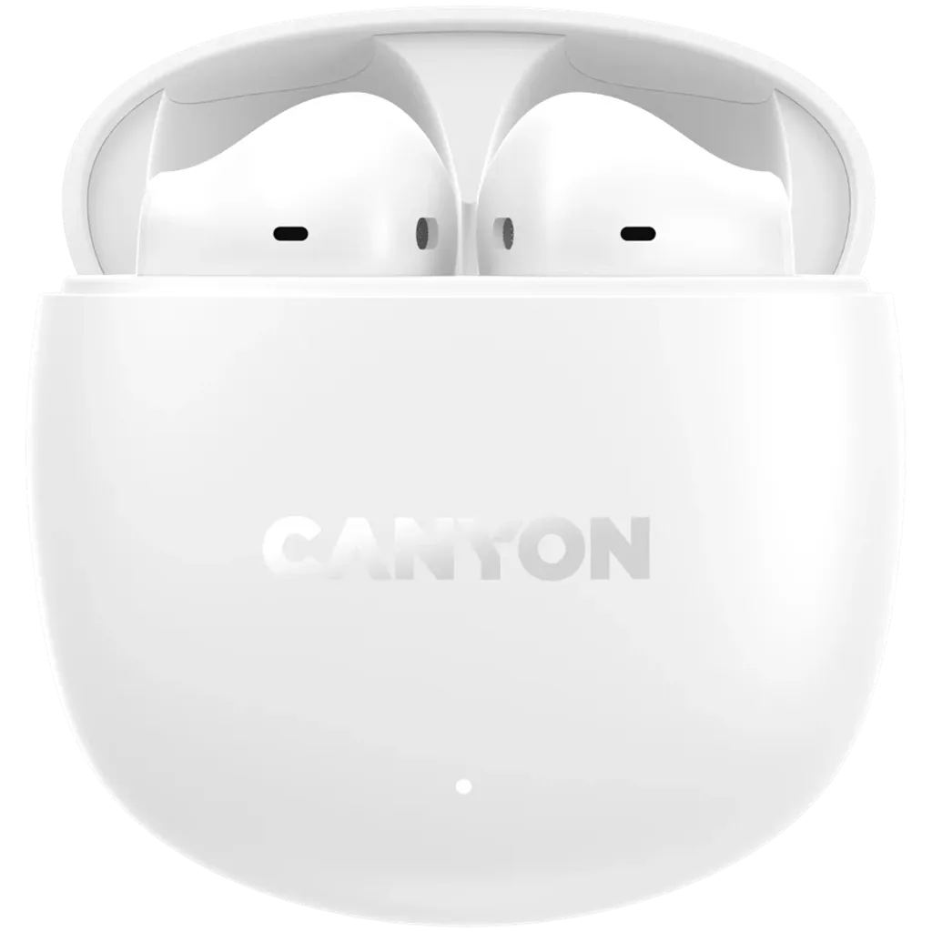 CANYON OnGo 13 TWS bezvadu austiņas, Bluetooth 5.4, 30 h, baltas