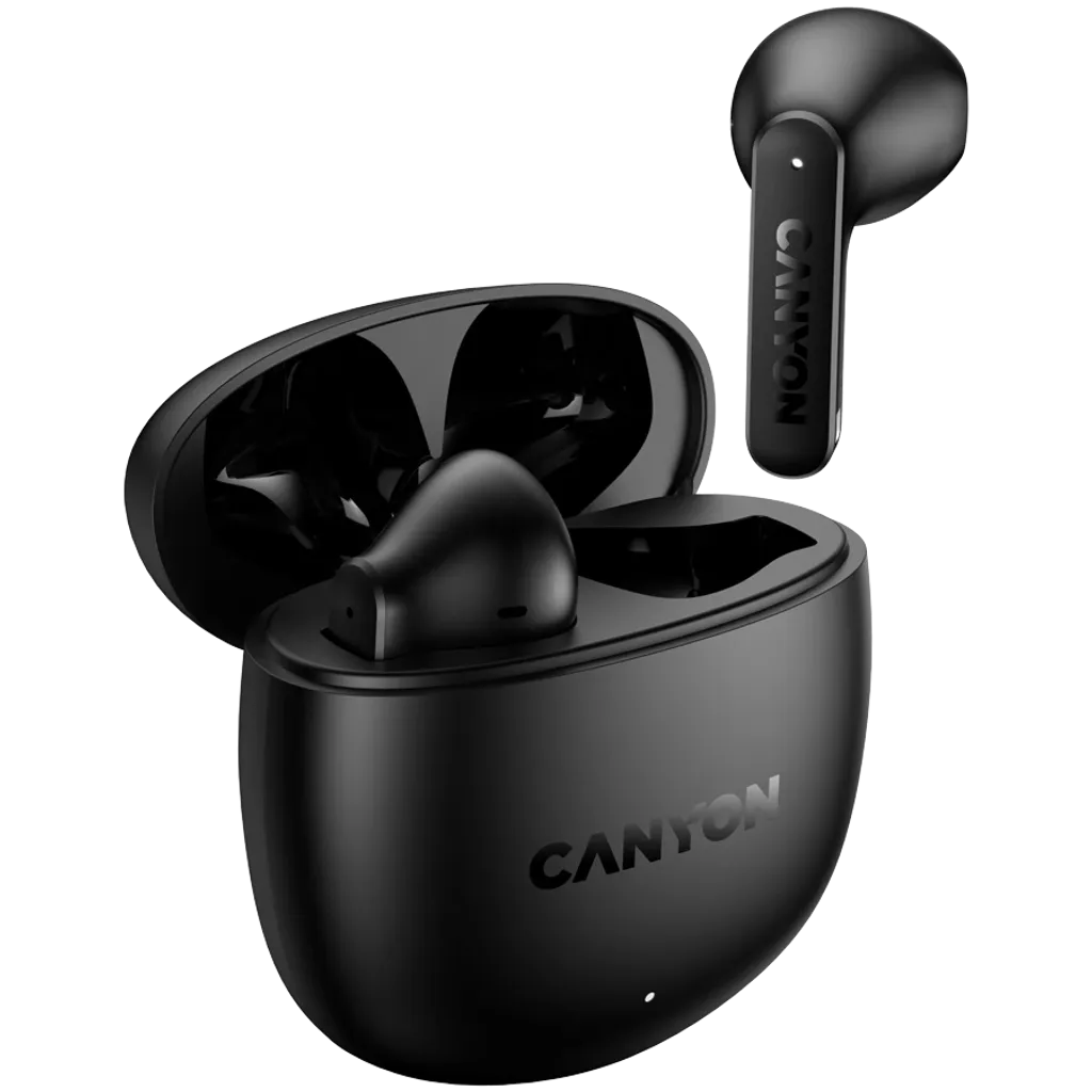 CANYON OnGo 13 TWS bezvadu austiņas, Bluetooth 5.4, 30 h, melnas