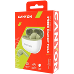 CANYON TWS-5 TWS bezvadu austiņas, Bluetooth 5.3, 38 h, zaļas