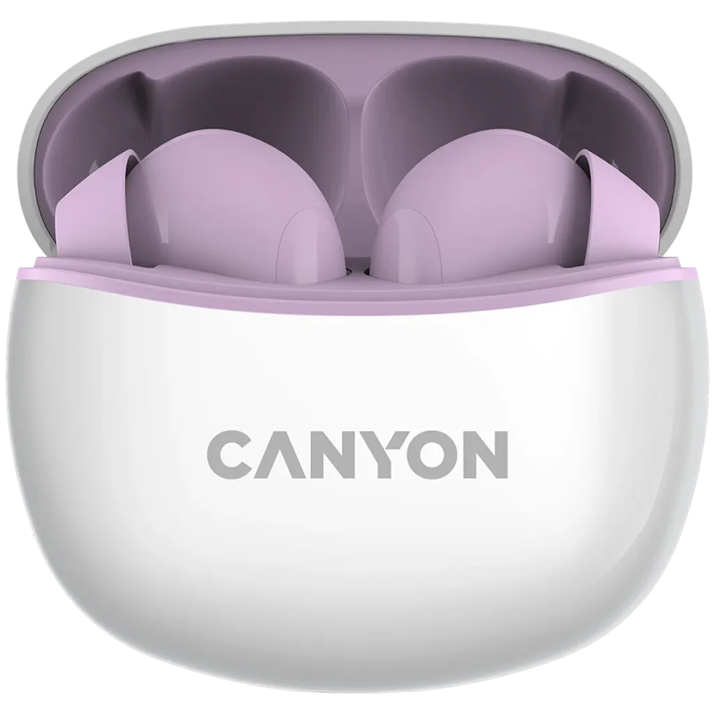 CANYON OnGo 10 ANC TWS bezvadu austiņas, Bluetooth 5.3, 38 h, violetas