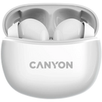 CANYON OnGo 5 TWS bezvadu austiņas, Bluetooth 5.3, 38 h, baltas