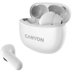 CANYON OnGo 5 TWS bezvadu austiņas, Bluetooth 5.3, 38 h, baltas