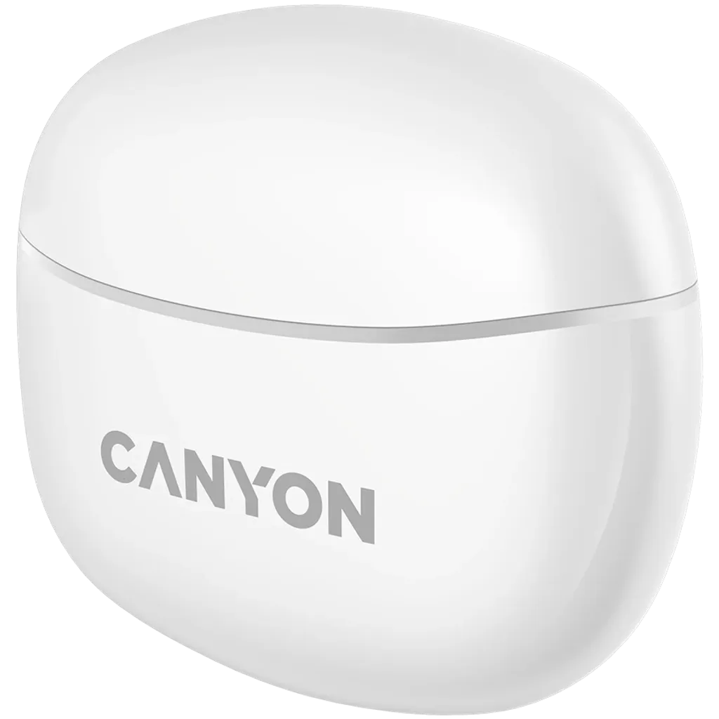 CANYON OnGo 5 TWS bezvadu austiņas, Bluetooth 5.3, 38 h, baltas