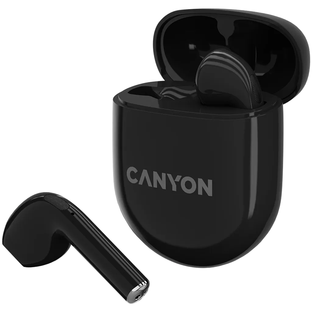 CANYON TWS-6 TWS bezvadu austiņas, Bluetooth 5.3, 21 h, melnas