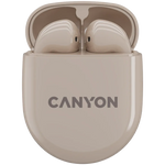 CANYON TWS-6 TWS bezvadu austiņas, Bluetooth 5.3, 21 h, bēšas