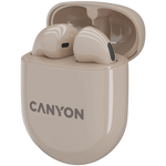 CANYON TWS-6 TWS bezvadu austiņas, Bluetooth 5.3, 21 h, bēšas