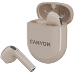 CANYON TWS-6 TWS bezvadu austiņas, Bluetooth 5.3, 21 h, bēšas