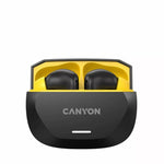 CANYON austiņas HEXAGON 7 TWS ANC+ENC bezvadu uzlāde melni/dzelteni