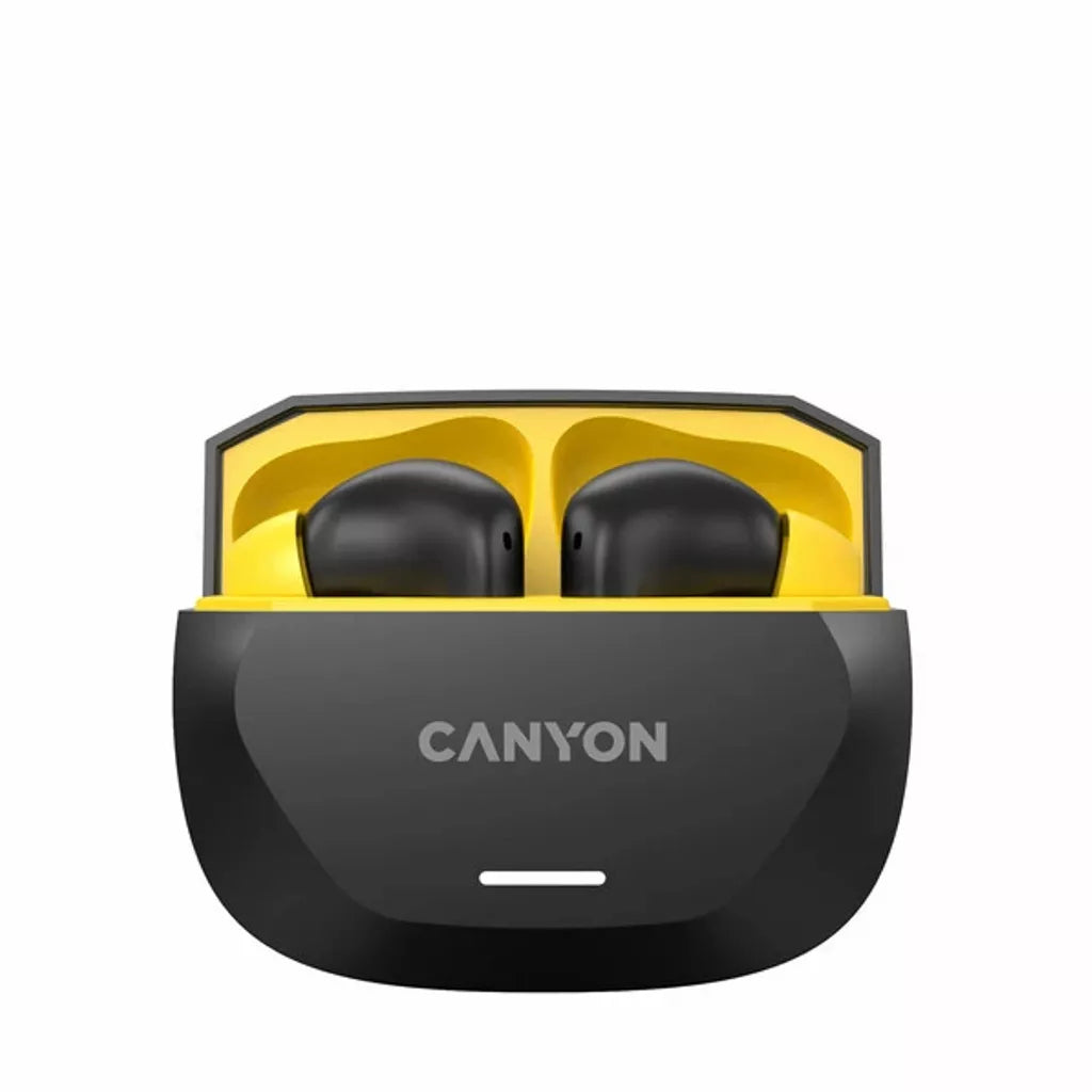 CANYON austiņas HEXAGON 7 TWS ANC+ENC bezvadu uzlāde melni/dzelteni