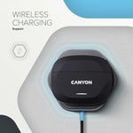 CANYON Hexagon 7 TWS bezvadu austiņas, ANC, Bluetooth 5.4, 27 h, baltas/bēšas