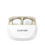 CANYON Hexagon 7 TWS bezvadu austiņas, ANC, Bluetooth 5.4, 27 h, baltas/bēšas