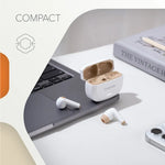 CANYON Hexagon 7 TWS bezvadu austiņas, ANC, Bluetooth 5.4, 27 h, baltas/bēšas