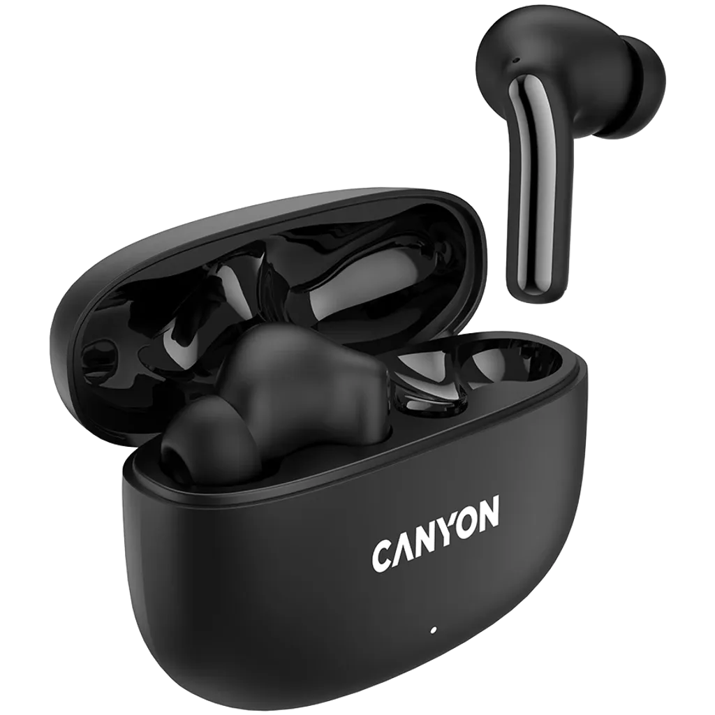 CANYON OnGo 9 TWS bezvadu austiņas, Bluetooth 5.4, 30 h, melnas