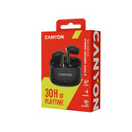 CANYON OnGo 9 TWS bezvadu austiņas, Bluetooth 5.4, 30 h, melnas
