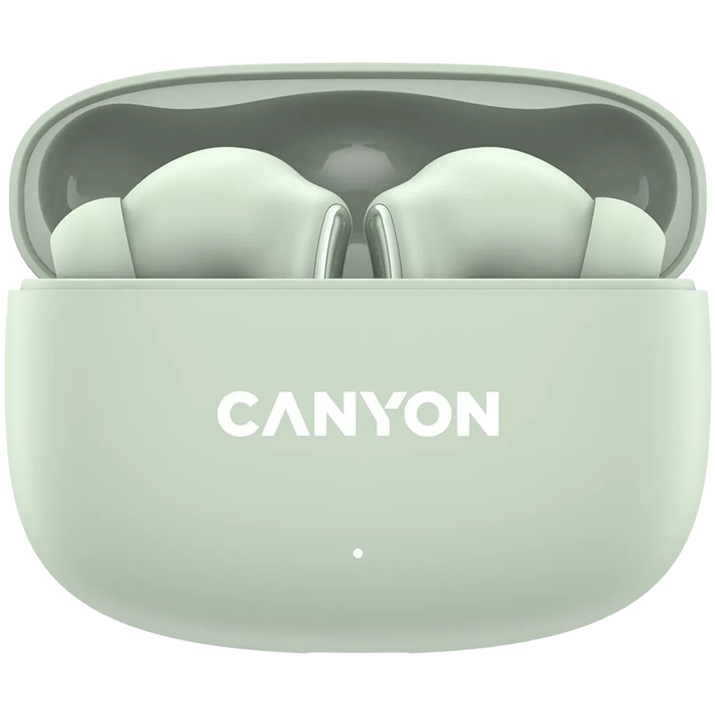 CANYON OnGo 9 TWS bezvadu austiņas, Bluetooth 5.4, 30 h, zaļas