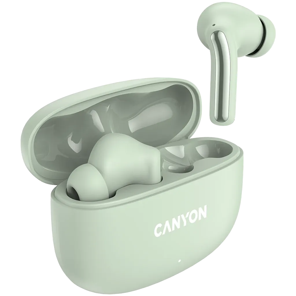 CANYON OnGo 9 TWS bezvadu austiņas, Bluetooth 5.4, 30 h, zaļas