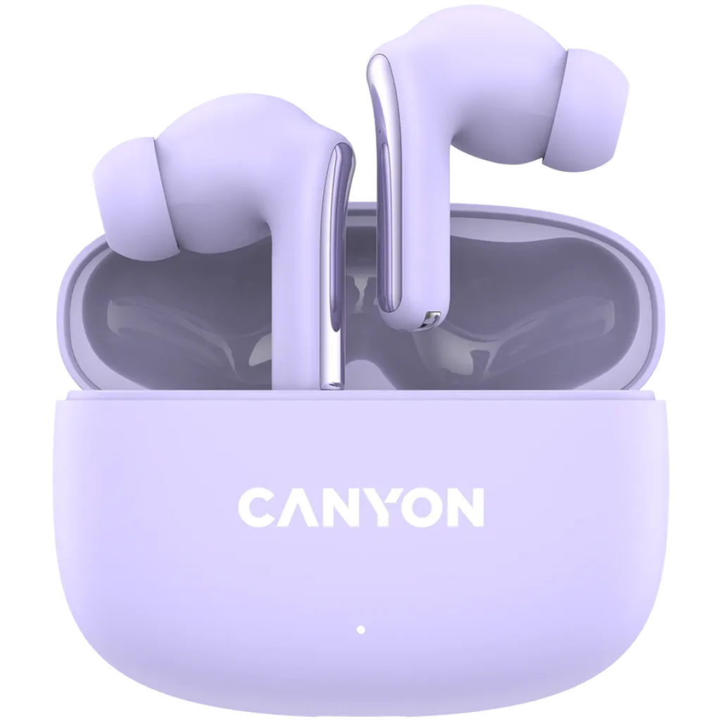 CANYON OnGo 9 TWS bezvadu austiņas, Bluetooth 5.4, 30 h, violetas