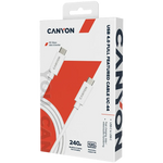 Canyon OnWire 44 USB-C–USB-C kabelis, 1 m, 240 W, balts