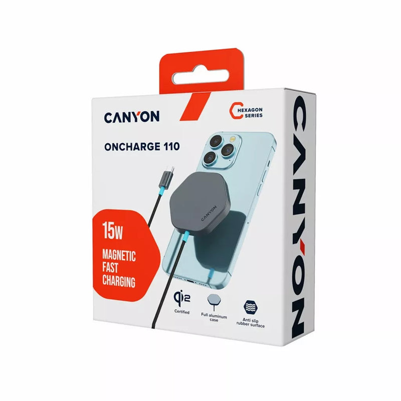 CANYON Juhtmevaba laadija HEXAGON 110 tumehall/sinine