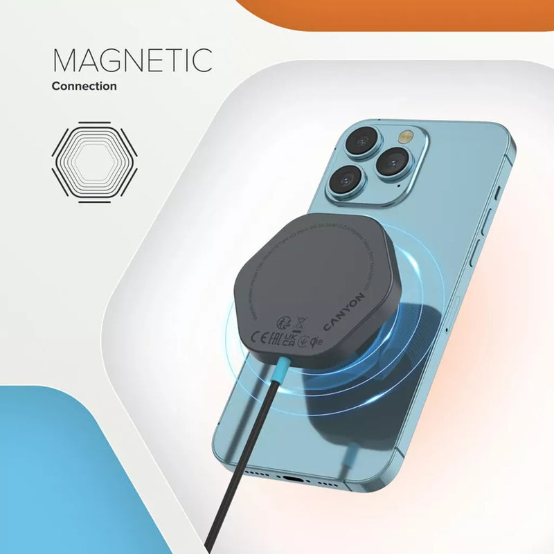 CANYON Juhtmevaba laadija HEXAGON 110 tumehall/sinine