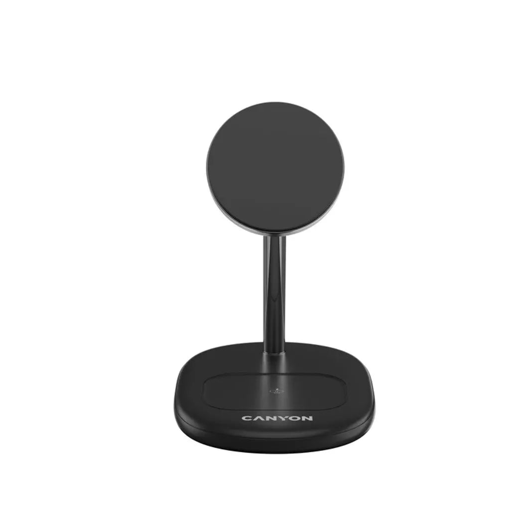 CANYON OnCharge 205 2-in-1 Qi2 magnētiskā uzlādes stacija, 15W, melna