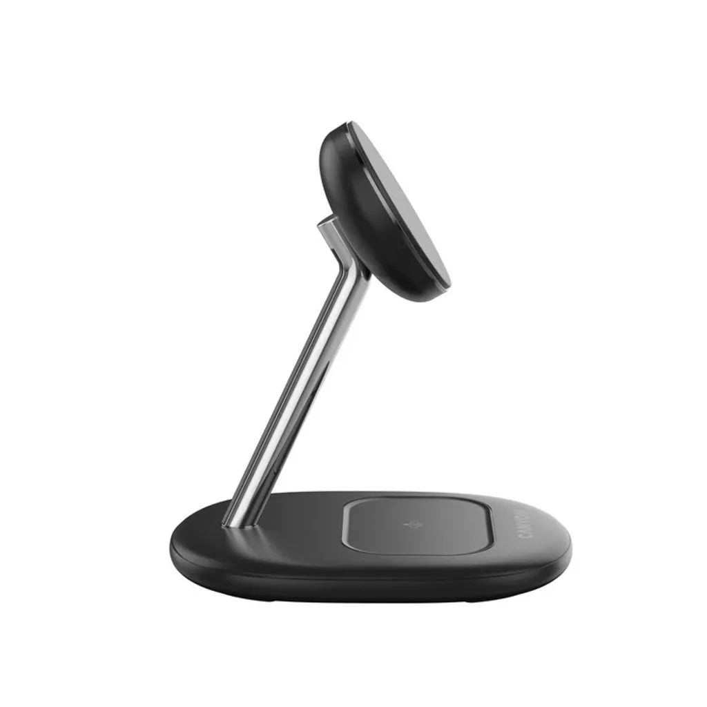 CANYON OnCharge 205 2-in-1 Qi2 magnētiskā uzlādes stacija, 15W, melna