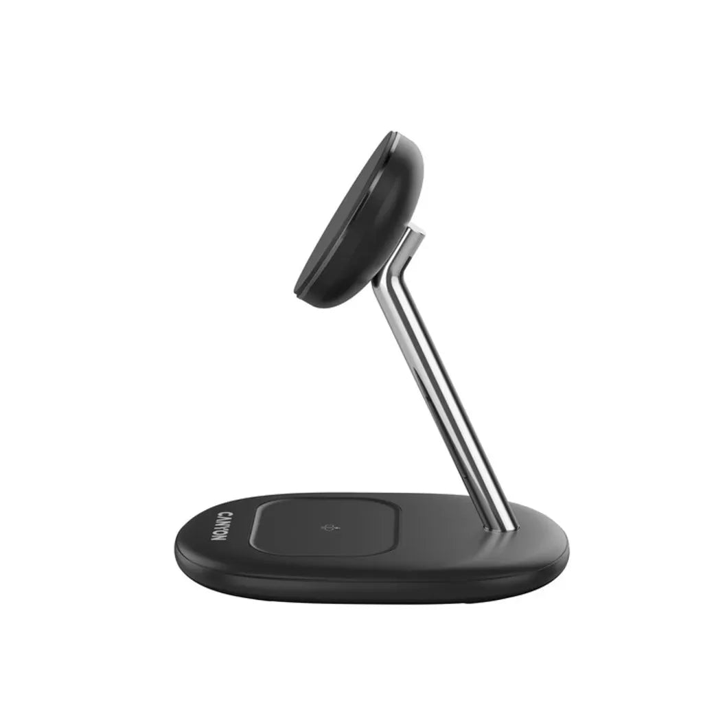 CANYON OnCharge 205 2-in-1 Qi2 magnētiskā uzlādes stacija, 15W, melna