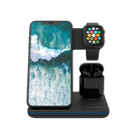 CANYON WS-302 3-in-1 Qi bezvadu uzlādes stacija, 15W, melna