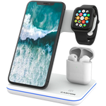 CANYON WS-302 3-in-1 Qi bezvadu uzlādes stacija, 15W, balta