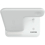 CANYON WS-302 3-in-1 Qi bezvadu uzlādes stacija, 15W, balta