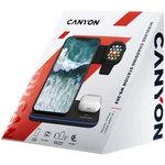 CANYON WS-303 3-in-1 Qi bezvadu uzlādes stacija, 15W, melna