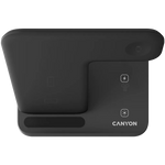 CANYON WS-303 3-in-1 Qi bezvadu uzlādes stacija, 15W, melna
