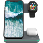CANYON WS-303 3-in-1 Qi bezvadu uzlādes stacija, 15W, tumši pelēka