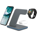 CANYON WS-303 3-in-1 Qi bezvadu uzlādes stacija, 15W, tumši pelēka