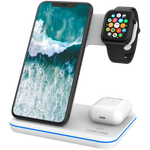CANYON WS-303 3-in-1 Qi bezvadu uzlādes stacija, 15W, balta