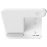 CANYON WS-303 3-in-1 Qi bezvadu uzlādes stacija, 15W, balta