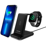 CANYON WS-304 3-in-1 Qi salokāma bezvadu uzlādes stacija, 15W, melna