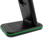 CANYON WS-304 3-in-1 Qi salokāma bezvadu uzlādes stacija, 15W, melna
